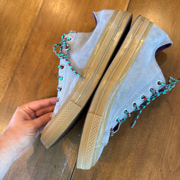 Converse Chuck Taylor All Star Suede Low Top Gray Trail Laces Mens 11.5 Retro - Picture 6 of 14